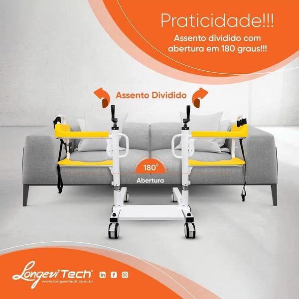Cadeira de banho para pacientes com mobilidade reduzida longevitech Imagem de Cadeira de banho para pacientes com mobilidade reduzida longevitech