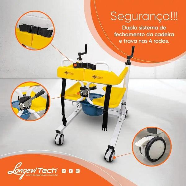 Cadeira de banho para pacientes com mobilidade reduzida longevitech Imagem de Cadeira de banho para pacientes com mobilidade reduzida longevitech