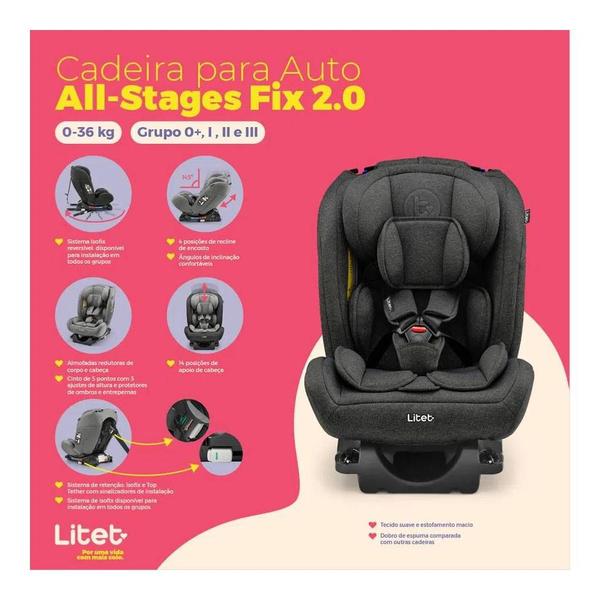 Imagem de Cadeira de Carro Infantil All Stages Isofix Grafite Litet