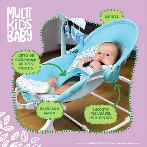 Cadeira de Descanso e Balanço para Bebês - Até 18 kg - Seasons - Azul - Multikids Baby Imagem de Cadeira de Descanso e Balanço para Bebês - Até 18 kg - Seasons - Azul - Multikids Baby