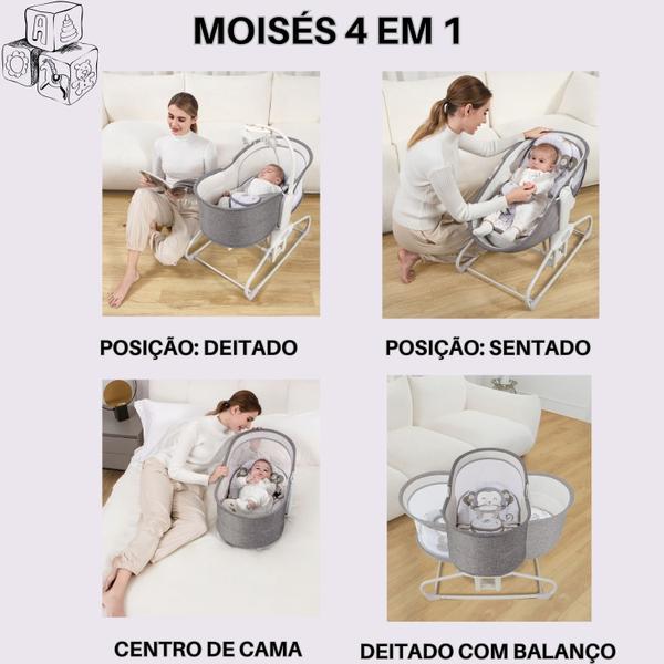 Cadeira de descanso moisés giratória 360 4 em 1 cinza escuro (3087) - MASTELA Imagem de Cadeira de descanso moisés giratória 360 4 em 1 cinza escuro (3087)