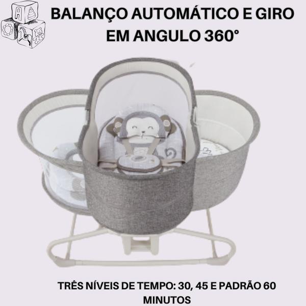 Cadeira de descanso moisés giratória 360 4 em 1 cinza escuro (3087) - MASTELA Imagem de Cadeira de descanso moisés giratória 360 4 em 1 cinza escuro (3087)