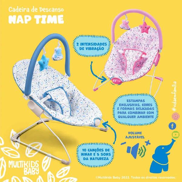 Imagem de Cadeira de Descanso Para Bebê Nap Time 0-11kg Com Cinto de Segurança, Com Músicas, Volume ajustável Multikids Baby BB218