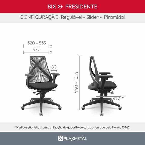 Imagem de Cadeira De Escritório BIX X+ Slider Com Braços Encosto Borracha Poliester Preto Podcasts