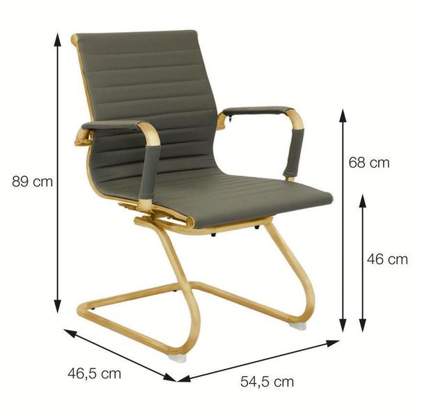 Imagem de Cadeira De Escritório Eames Caramelo - Fixa  Dourado Matte