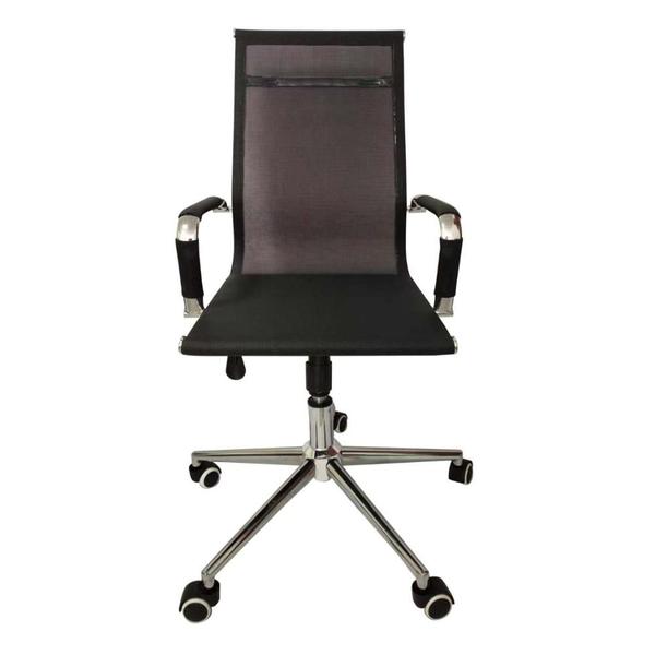 Cadeira de Escritório Esteirinha Tela Mesh Base Cromada com Rodinha Fortt Salta Preta - CEF04-P Imagem de Cadeira de Escritório Esteirinha Tela Mesh Base Cromada com Rodinha Fortt Salta Preta - CEF04-P