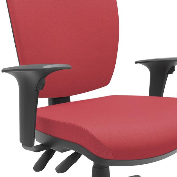 Imagem de Cadeira de Escritório Executiva Office Base Giratória Preto Baixa Flexi P03 Vinil Vermelho -Lyam