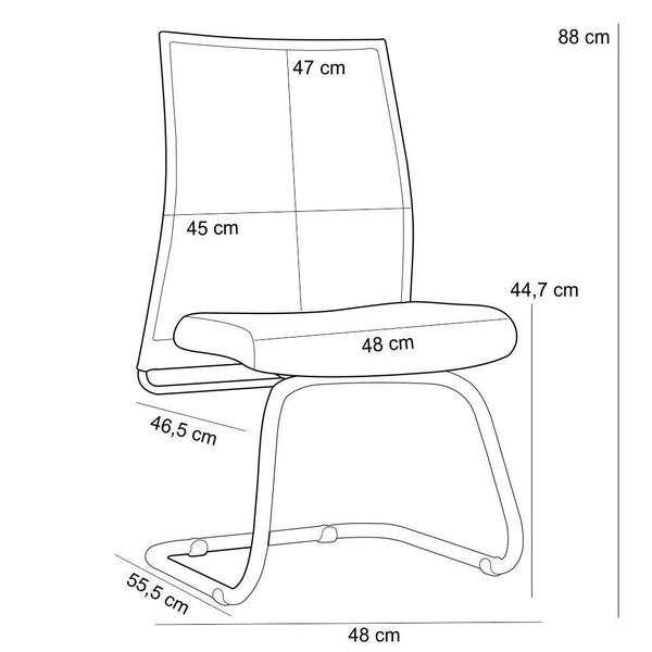 Imagem de Cadeira de Escritório Fixa Executiva Ergonômica Liss L02 Material Sintético Preto - Lyam Decor