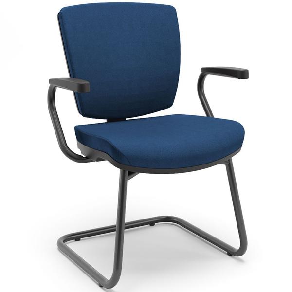 Imagem de Cadeira de Escritório Fixa Executiva Office Preto Slim Baixa Flexi P03 PoliésterAzul-Lyam