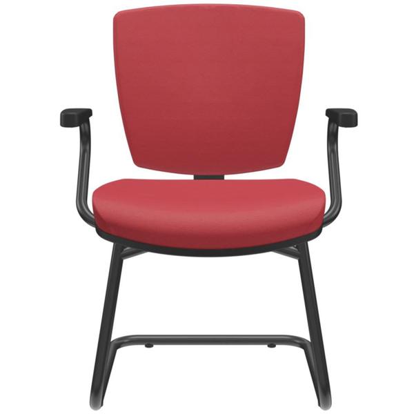 Imagem de Cadeira de Escritório Fixa Executiva Office Preto Slim Baixa Flexi P03 Vinil Vermelho-Lyam