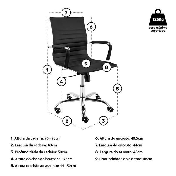 Imagem de Cadeira de Escritório Moob Boston Diretor Giratória Com Função Relax Preta