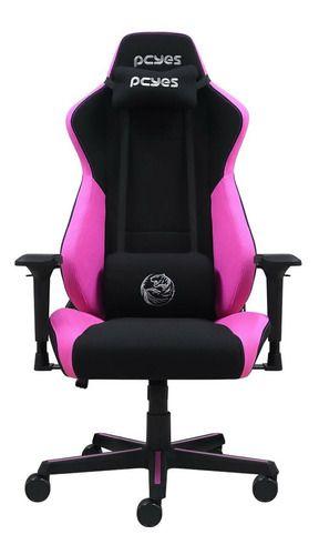 Imagem de Cadeira De Escritório Pcyes Mad Racer V8 Turbo Gamer Ergonômica  Preta E Rosa Com Estofado De Poliéster