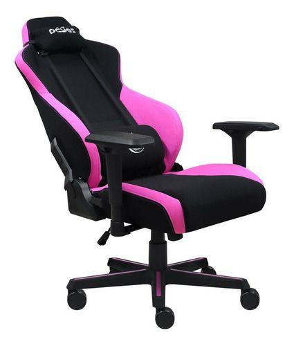 Imagem de Cadeira De Escritório Pcyes Mad Racer V8 Turbo Gamer Ergonômica  Preta E Rosa Com Estofado De Poliéster