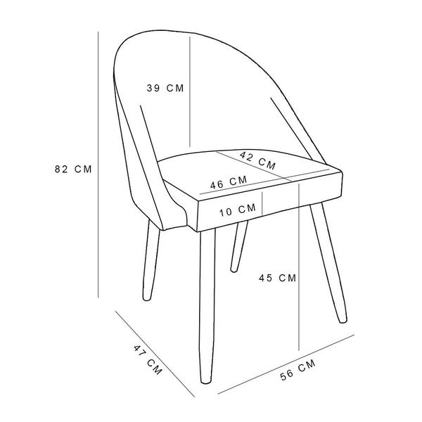 Imagem de Cadeira de Jantar Bela Suede Pés Palito Castanho - Pallazio