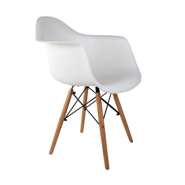 Imagem de Cadeira de Jantar Charles Eames com Braço I Branca