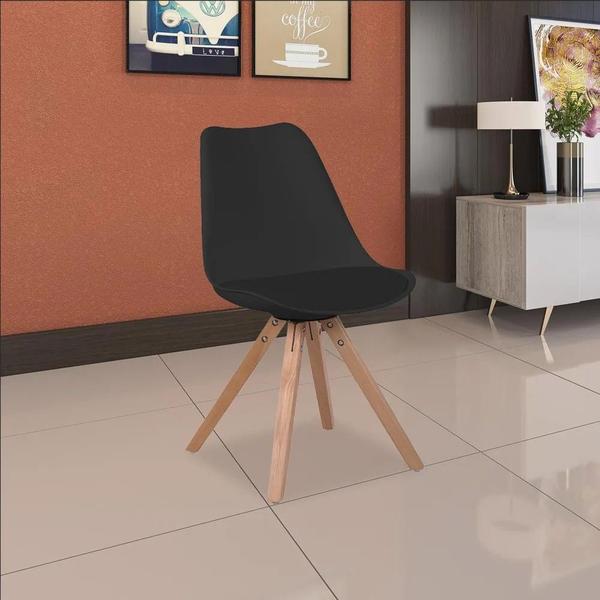 Imagem de Cadeira de Jantar Design Saarinen Wood Base Madeira Lívia R02 Preto - Mpozenato