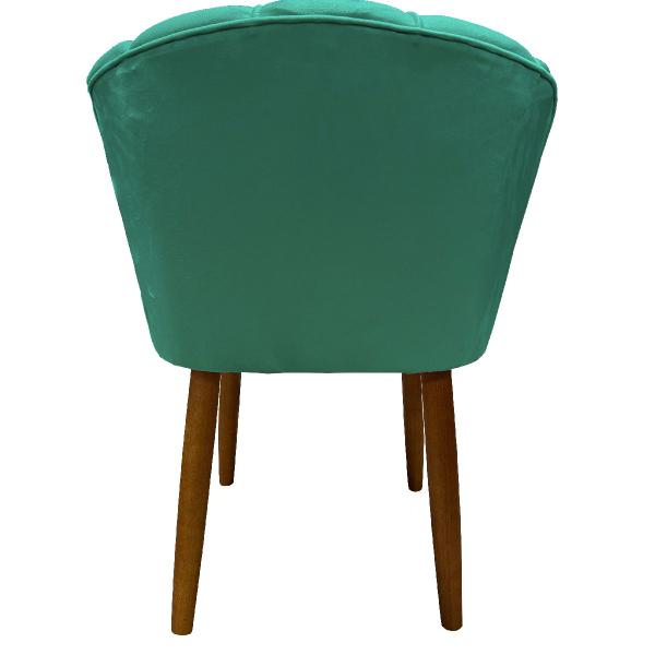 Imagem de Cadeira de Jantar Estofada Pétala Tecido Suede Azul Turquesa Pés Palito Kimi Decor