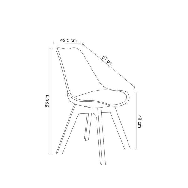 Imagem de Cadeira De Jantar Leda Preta Rivatti Kit 4 Unidades