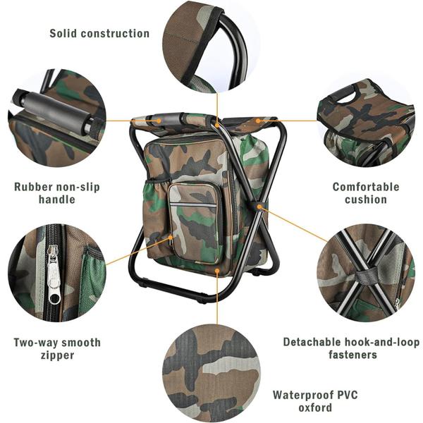 Imagem de Cadeira de pesca Cooler Backpack Kikerike Dobrável