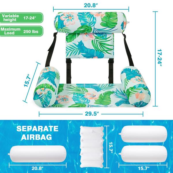 Imagem de Cadeira de piscina Float WERNNSAI, pacote com 2 unidades, inflável para adultos