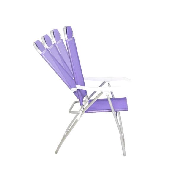 Imagem de Cadeira de Praia Alta Dobravel Aluminio Bel 4 Posicoes Lilas