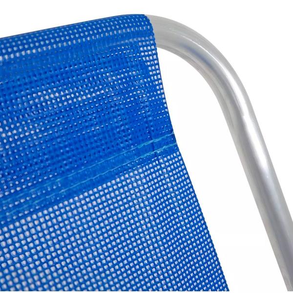 Cadeira de Praia Alta Lazy em Alumínio Azul Marinho Suporta 110kg Super Resistente - BEL Imagem de Cadeira de Praia Alta Lazy em Alumínio Azul Marinho Suporta 110kg Super Resistente - BEL