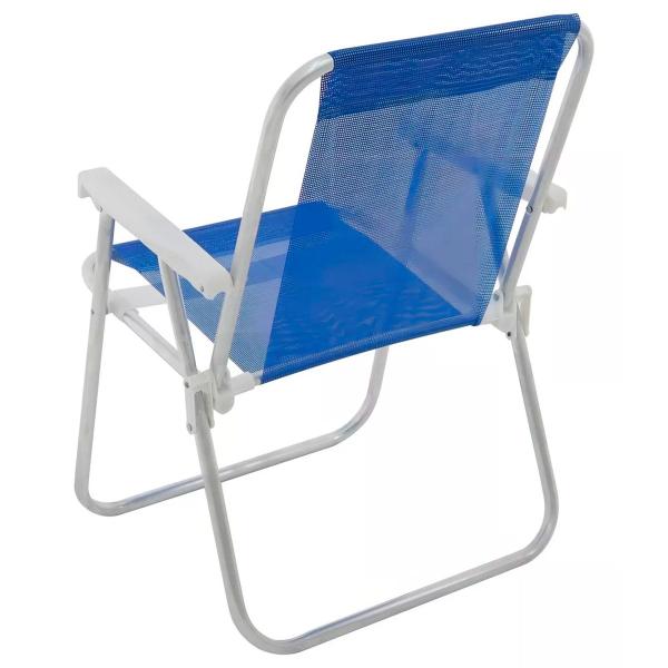 Cadeira de Praia Alta Lazy em Alumínio Azul Marinho Suporta 110kg Super Resistente - BEL Imagem de Cadeira de Praia Alta Lazy em Alumínio Azul Marinho Suporta 110kg Super Resistente - BEL