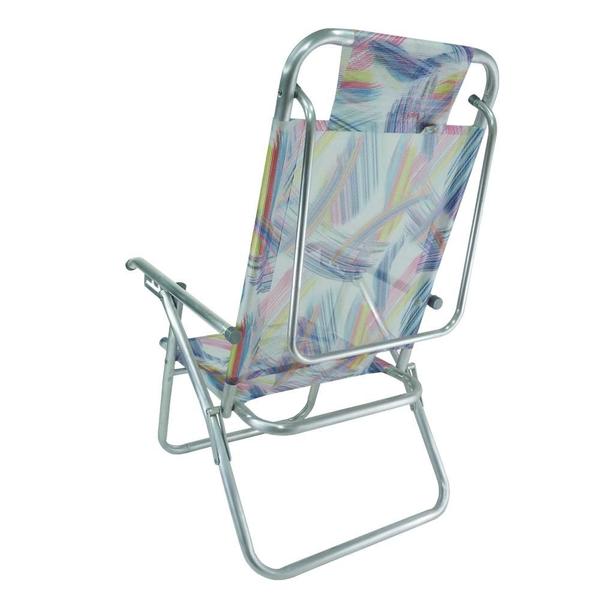 Cadeira de Praia Alumínio Reforçada 5 Posições Infinita UP Colors Aquarela Zaka 120 KG Imagem de Cadeira de Praia Alumínio Reforçada 5 Posições Infinita UP Colors Aquarela Zaka 120 KG