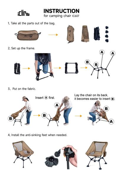 Imagem de Cadeira de praia dobrável para acampamento iClimb Ultralight Compact