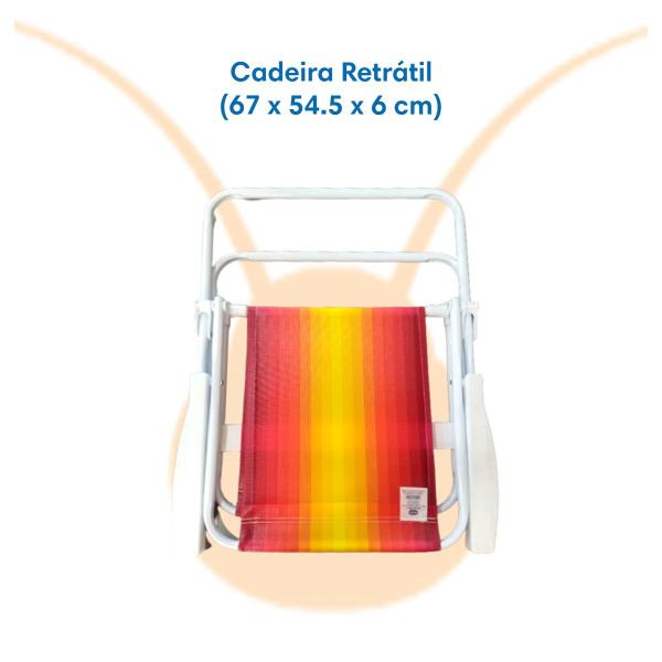 Imagem de Cadeira de Praia e Piscina Alta Dobrável Em Aço Mor 110 Kg