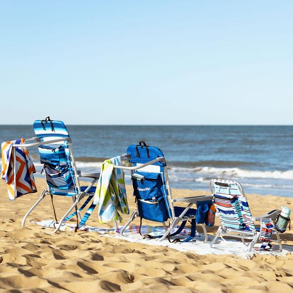 Imagem de Cadeira de praia Homevative, mochila alta dobrável, azul de maré alta