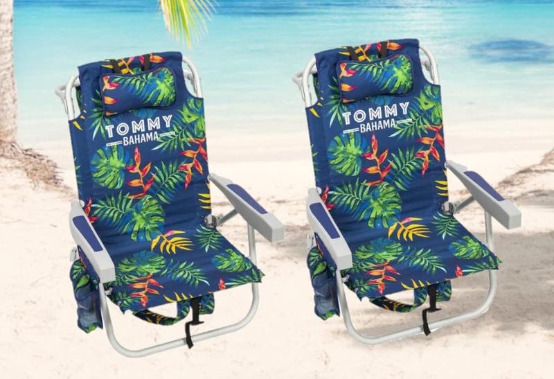 Imagem de Cadeira de praia Tommy Bahama, mochila, pacote com 2, folhagem tropical