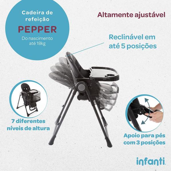 Imagem de Cadeira de Refeição Infanti Pepper Black Lush 0 a 18kg IMP02187