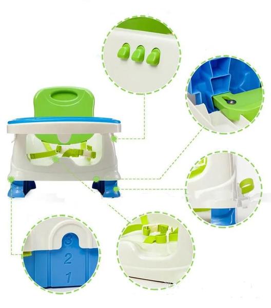Imagem de Cadeira de Refeição Infantil Portátil até 1K5g Multmaxx Verde e Azul