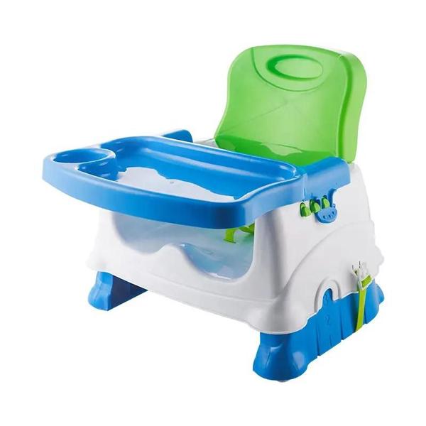 Imagem de Cadeira de Refeição Infantil Verde e Azul com Ajuste de Altura até 15Kg Multmaxx