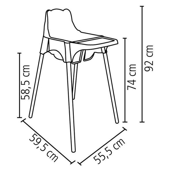 Imagem de Cadeira de refeicao plastica teddy marrom alta com pernas de aluminio anodizado