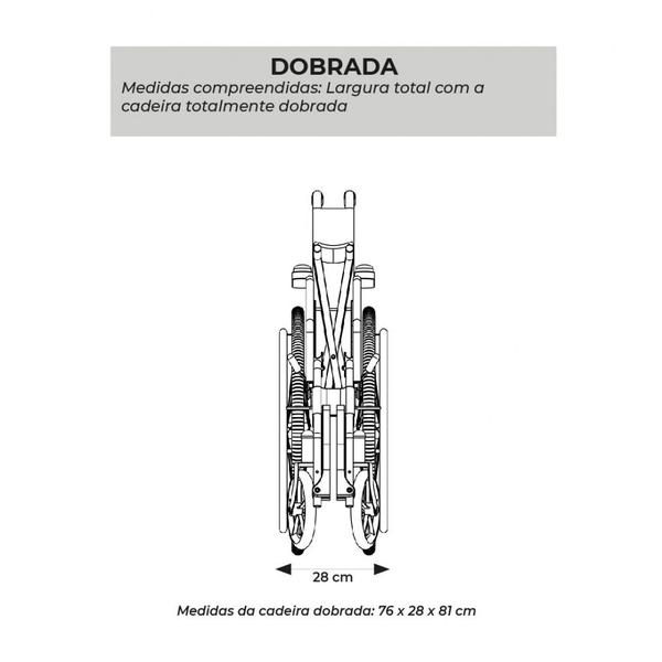 Imagem de Cadeira de Rodas Aço Dobrável até 120 Kg Tamanho 44 D400 Dellamed