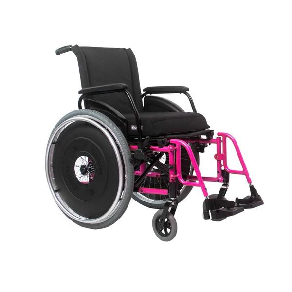 Imagem de Cadeira de Rodas AVD Rosa Pink Alumínio Pés Fixos Ortobras