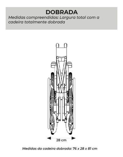 Imagem de Cadeira De Rodas Dobrável 120kg Apoio Braço Rebatível Cinto