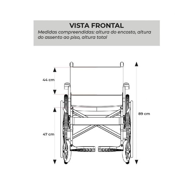 Imagem de Cadeira de Rodas Dobrável em Aço até 100 Kg D100 Dellamed