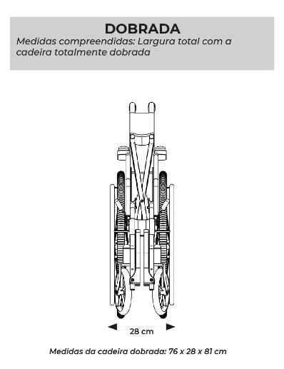 Imagem de Cadeira De Rodas Dobrável Modelo D400 120 Kg - Tamanho 46 - Dellamed