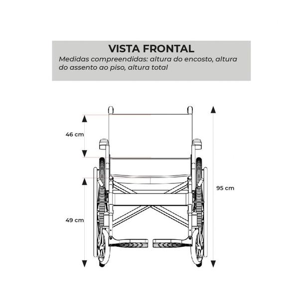 Imagem de Cadeira de Rodas em Alumínio Dobrável até 120 Kg Tamanho 48 D600 Dellamed