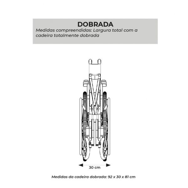 Imagem de Cadeira de Rodas em Alumínio Dobrável até 120 Kg Tamanho 48 D600 Dellamed