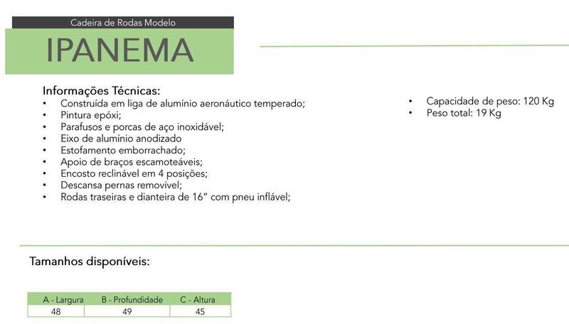 Imagem de Cadeira De Rodas Ipanema Anfíbia - Ortobras