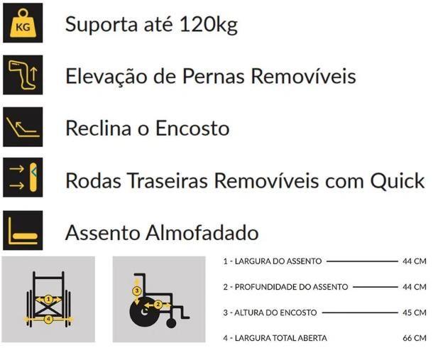 Imagem de Cadeira De Rodas Reclinável Com Elevação Das Pernas  - 120kG