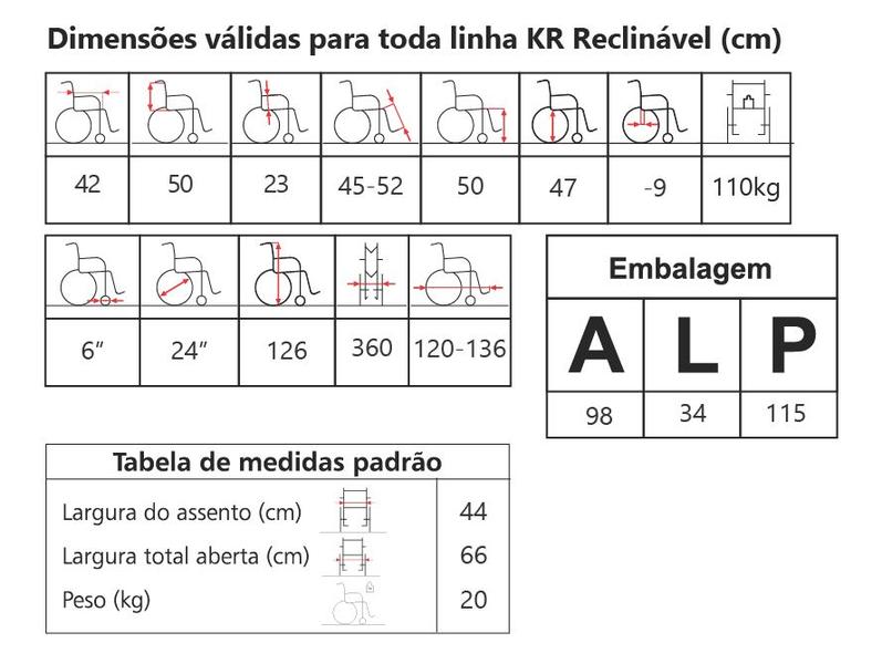 Imagem de Cadeira de rodas reclinável KR Plus Jaguaribe