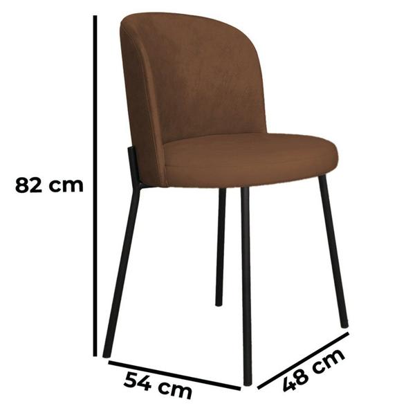 Imagem de Cadeira Decorativa Ayla  material sintético Moderno Marrom/Preto