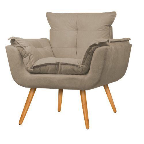 Imagem de Cadeira Decorativa Opala Consultório Escritório Suede Bege - Kimi Design