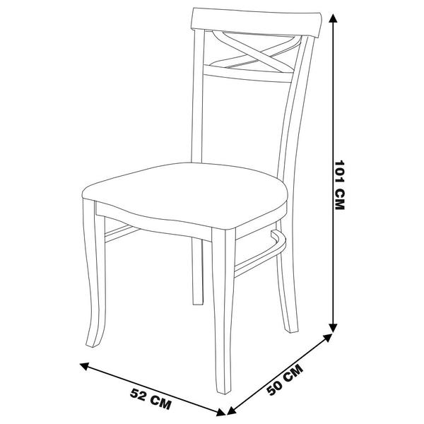 Imagem de Cadeira Decorativa Sala de Jantar Minos Madeira Maciça com Puxador Poliéster Creme G42 - Gran Belo