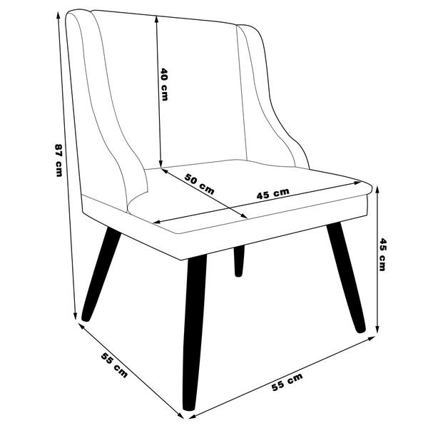 Imagem de Cadeira Decorativa Sala de Jantar Pés Palito de Madeira Firenze PU Bege/Natural G19 - Gran Belo